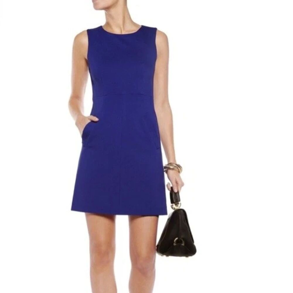 Diane Von Furstenberg DVF Carpreena Iris Blue Sheath Mini Dress Sz 6